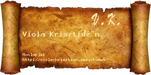 Viola Krisztián névjegykártya